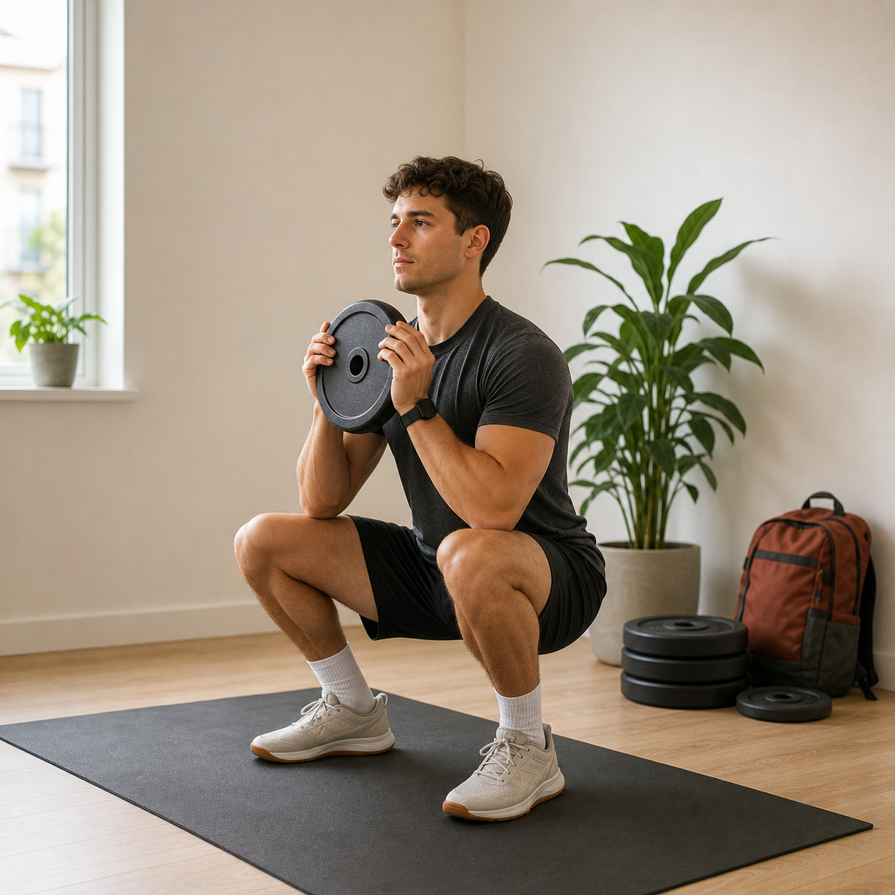 Goblet squat demonstration