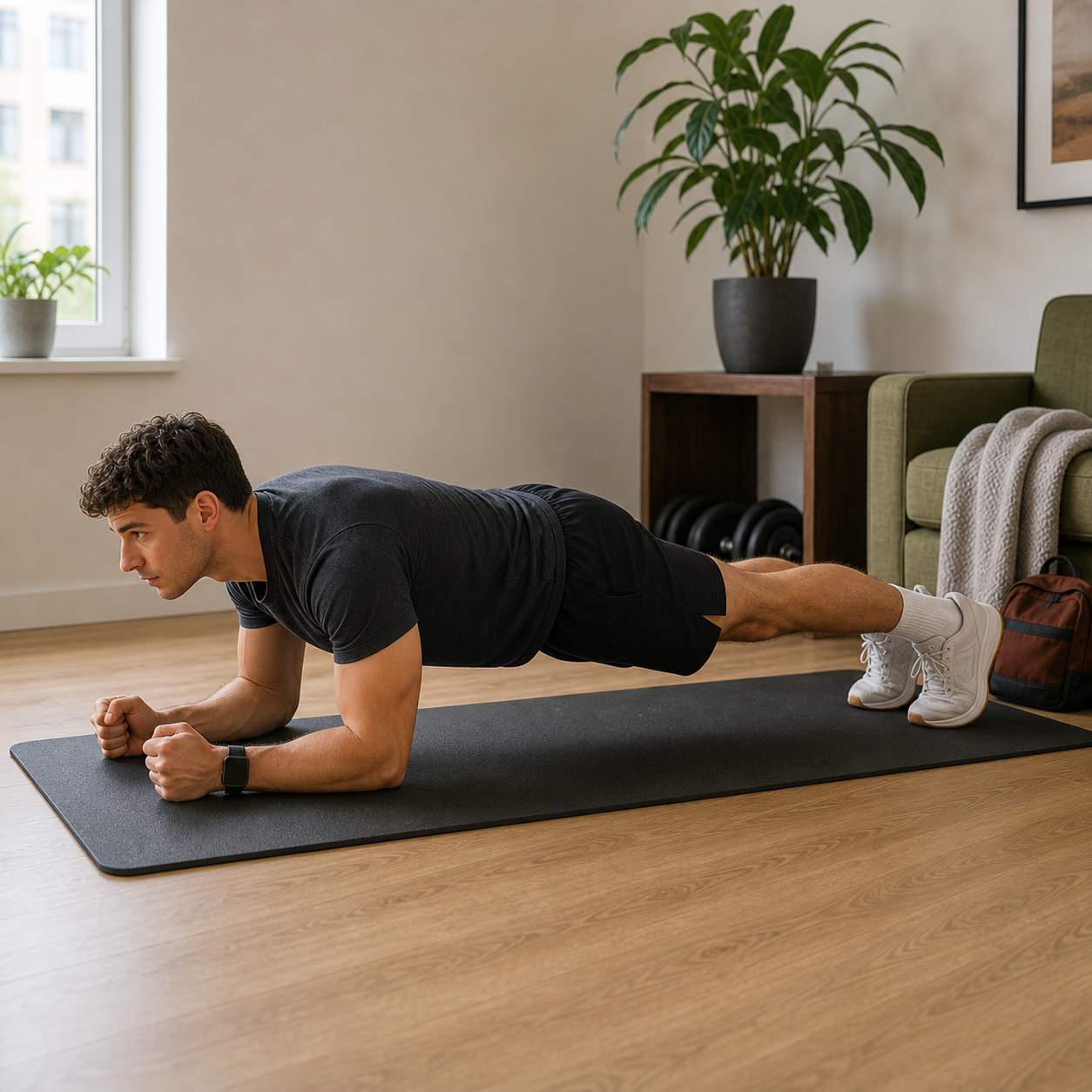 Forearm plank demonstration