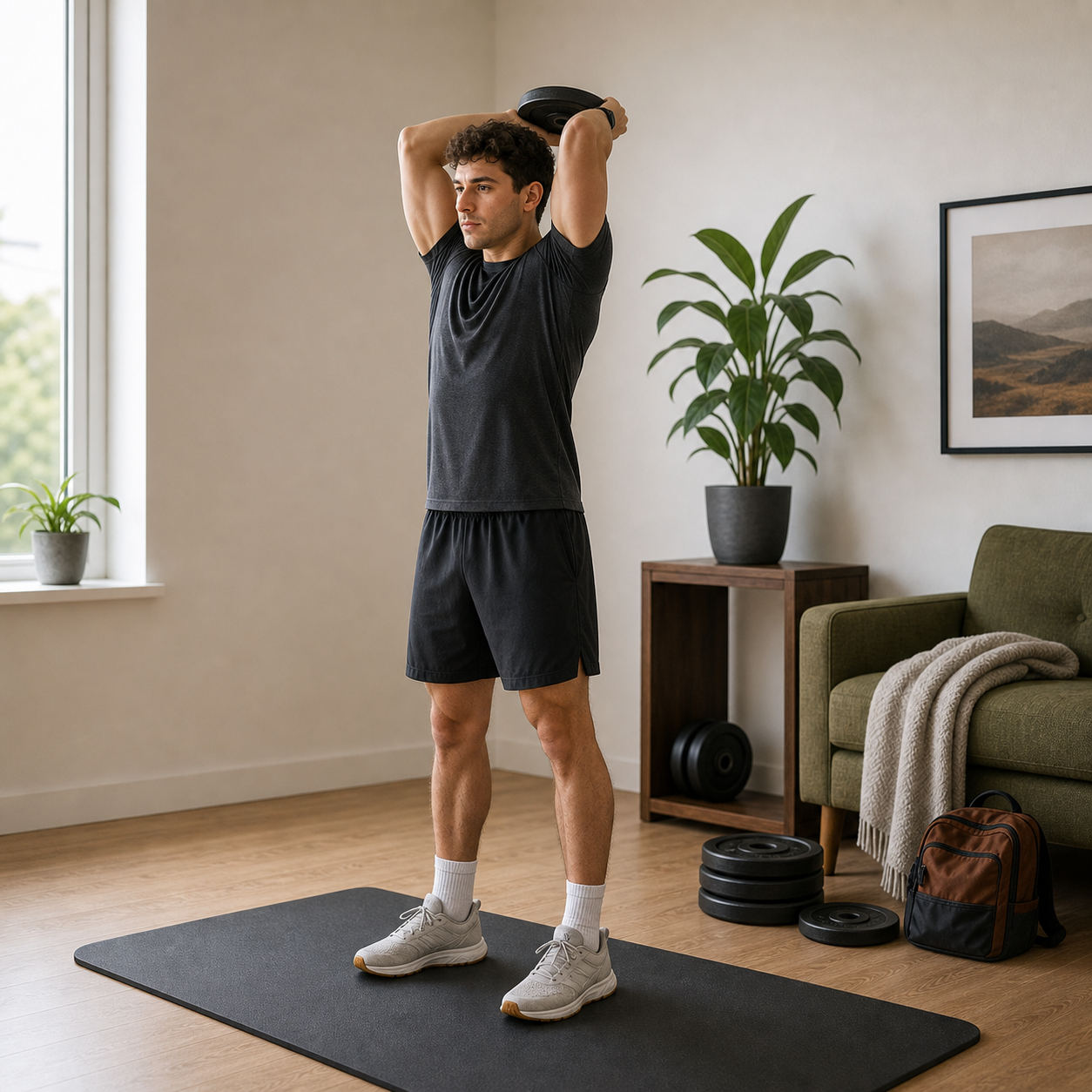 Overhead triceps extension demonstration